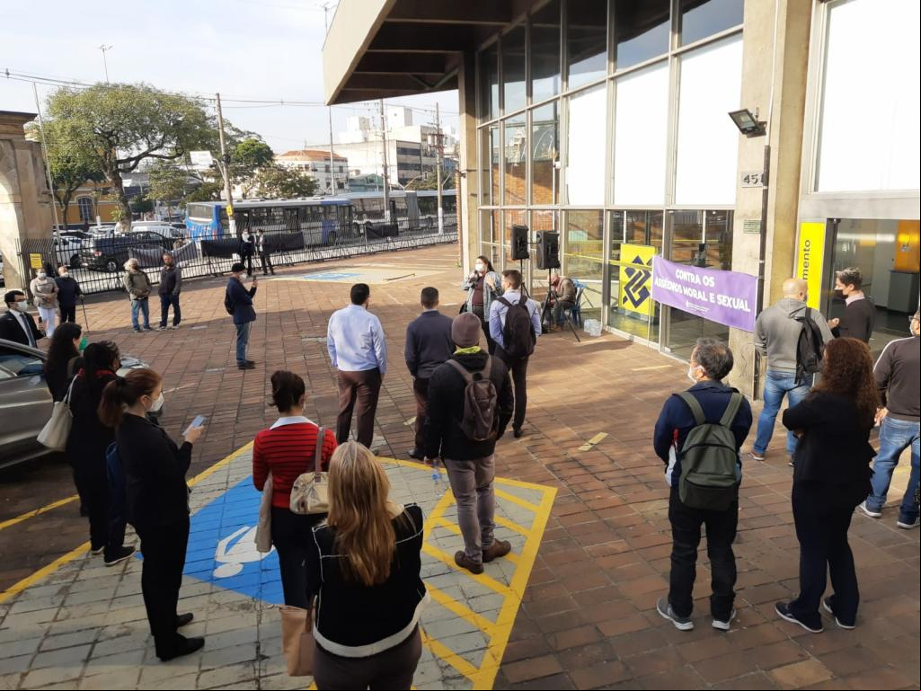 Protesto do Sindicato contra o assédio sexual no Banco do Brasil
