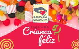 Arte da campanha Faça uma Criança Feliz mostra doces diversos e coloridos 