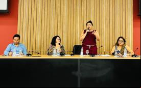 Neiva Ribeiro, presidenta do Sindicato dos Bancários de São Paulo, fala durante eminário Nacional de Organização do Ramo Financeiro – Aspectos Jurídicos