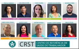 Montagem com os rostos dos candidatos eleitos, com apoio do Sindicato, conselheiros do CRST