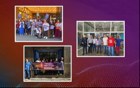 Montagem de fotos das mobilizações da Campanha dos Bancários no dia 26 de junho