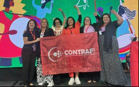 Bancárias na delegação da Contraf-CUT, em La Falda, Argentina
