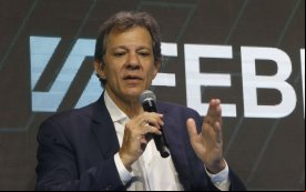Fernando Haddad, ministro da Fazenda, durante evento da Febraban