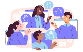 Ilustração de uma assembleia virtual