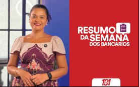 Fotografia de Erica de Oliveira, secretária de Imprensa do Sindicato e apresentadora do Resumo da Semana, acompanhada da frase Resumo da Semana