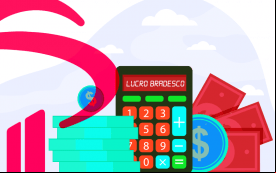Calculadora, com o logo do Bradesco ao lado