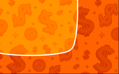 Arte estilizada na cor laranja que remete às linhas do logo do Itaú
