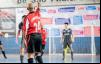 Fotografia de um dos jogos da primeira rodada da XXVI Copa de Futsal dos Bancários