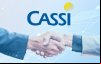 Imagem composta do logo da Cassi e, abaixo dele, duas mãos se cumprimentando 