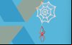 Imagem estilizada do logo da Caixa, acompanhada por uma aranha fiando a sua teia