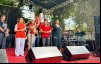 Imagem mostra Elisangela Calmon, coordenadora da CUT-SP Osasco, Lucimara Malaquias (secretária-geral do Sindicato), Neiva Ribeiro (presidenta do Sindicato), Luiz Cláudio Marcolino (deputado estadual pelo PT) e Ivone Silva (vice-presidenta da CUT-SP), durante manifestação pelo primeiro de maio