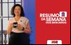 Fotografia de Erica de Oliveira, secretária de Imprensa do Sindicato e apresentadora do Resumo da Semana, acompanhada da frase Resumo da Semana